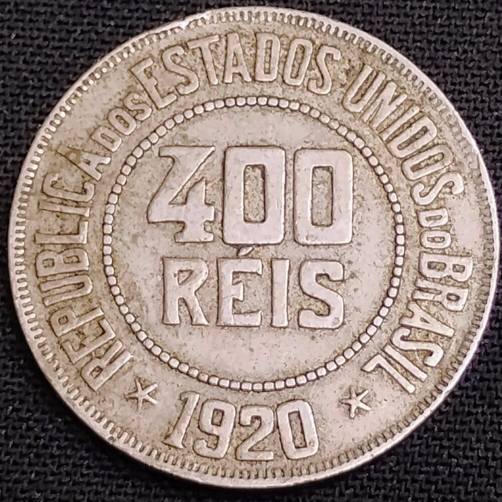 1920 Brazil 400 REIS Antique Foreign Currency 106 Year Old Antique Coin